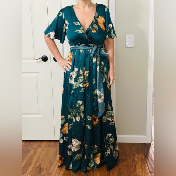 Baltic Born Dresses & Skirts - Baltic Born Floral Maxi Dress - Teal and Yellow